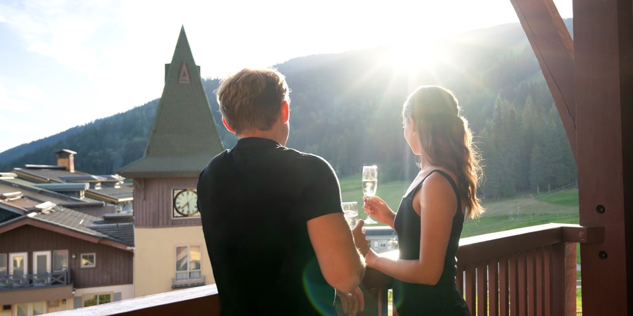 Enjoy views of the European style village