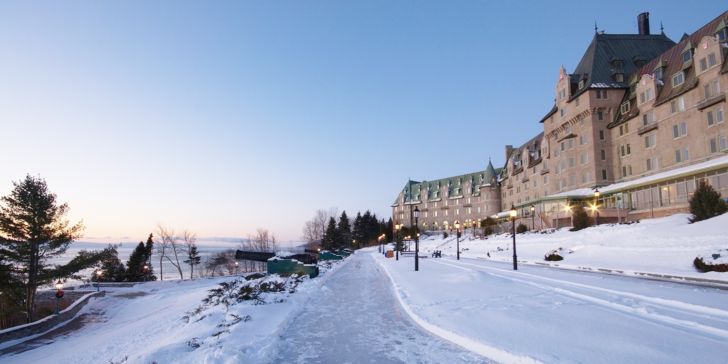 This castle-like resort sits on the water's edge of the St. Lawrence River