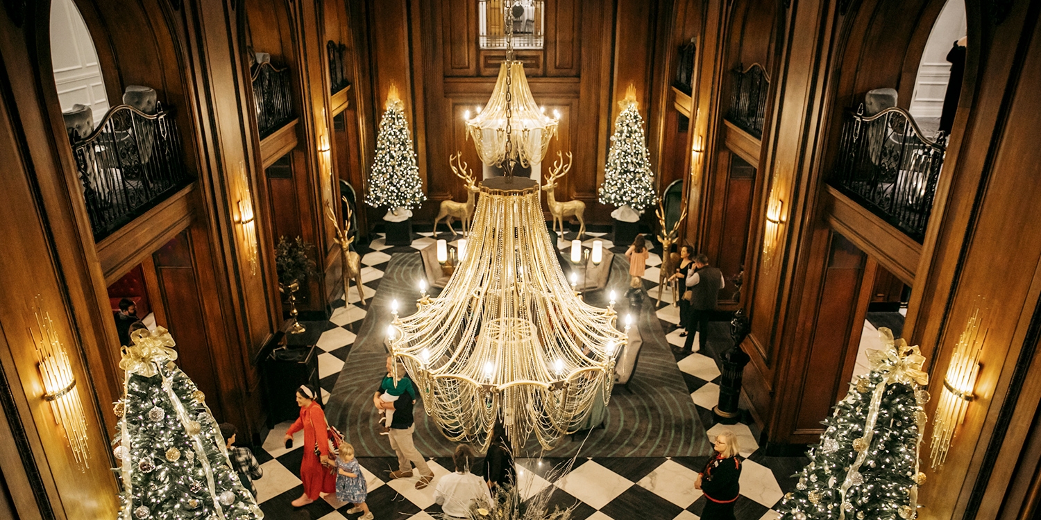 Visit during the holidays to see the lobby decked out in festive decor
