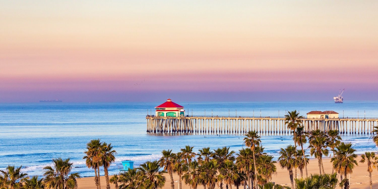 You can catch a sunset from the Huntington Beach Pier, located across the street from the hotel