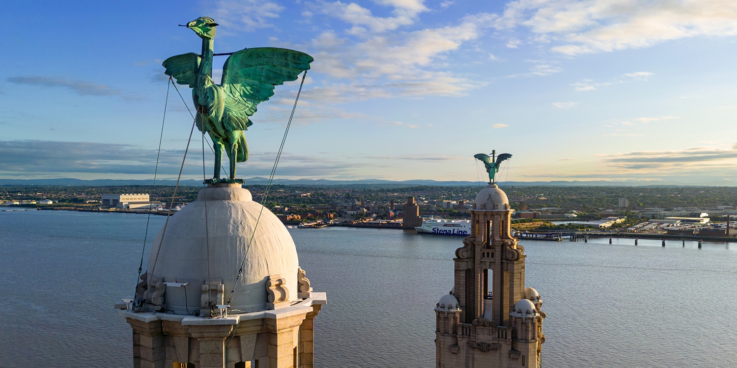 The Royal Liver Building, with its famous Liver Birds, is one of the Three Graces on the waterfront