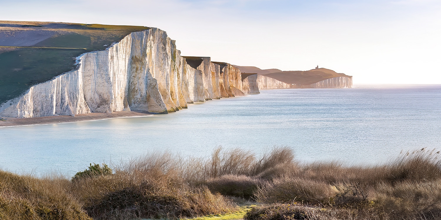 Walk along the chalk cliffs of the Seven Sisters between Eastbourne and Seaford