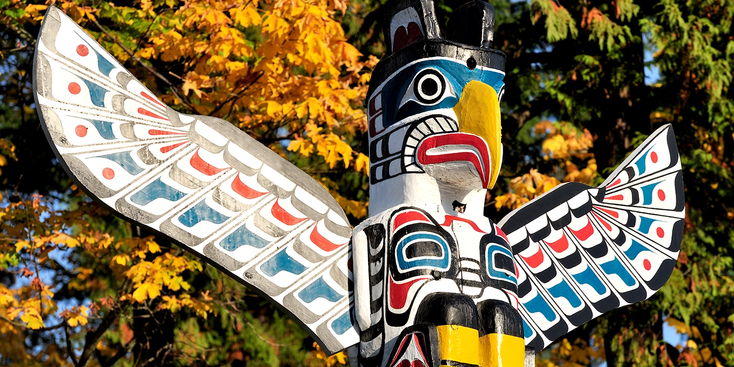 Stanley Park has nine totem poles, located near the lighthouse