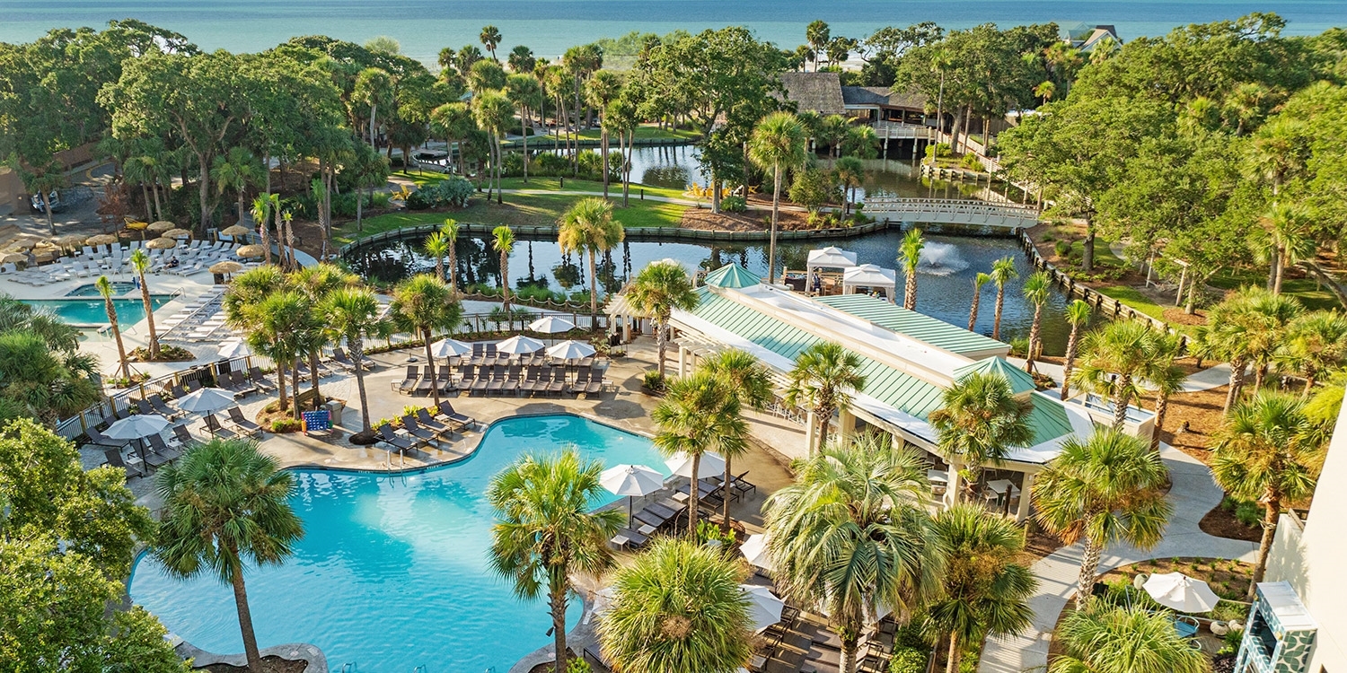 The resort features multiple on-site restaurants, two swimming pools, a spa and a kids' club
