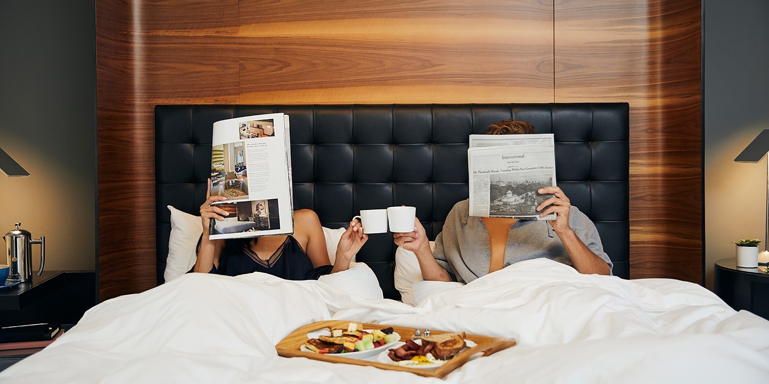 Kick the day off with room service and a java boost