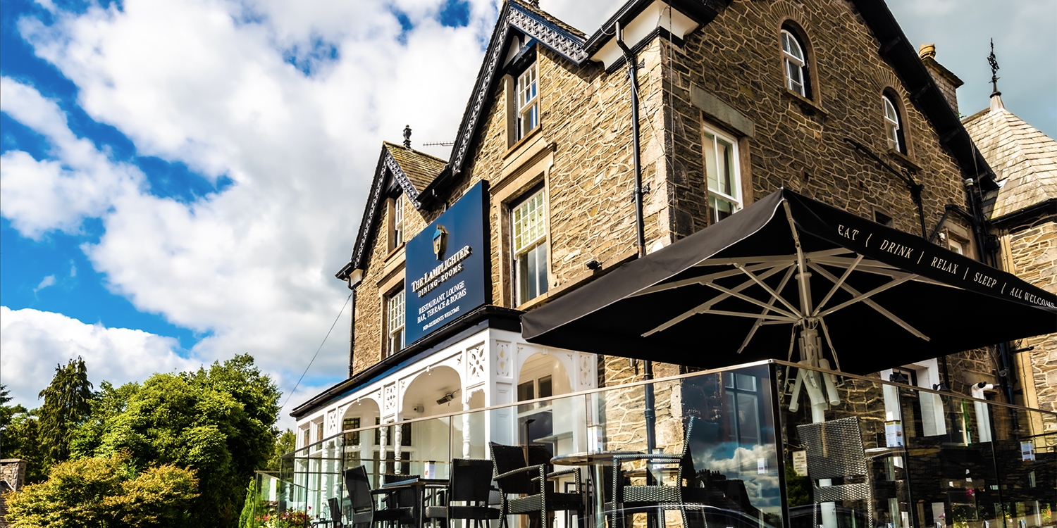 The Lamplighter Dining Rooms is a family-run property constructed of traditional Lakeland stone
