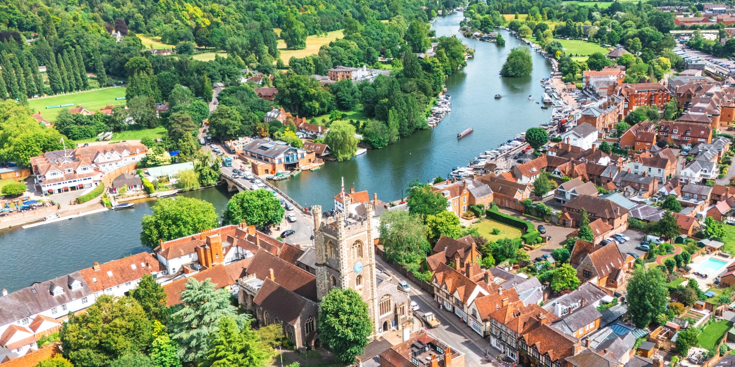 Henley-on-Thames (pictured) and Marlow are both gateways to Chilterns National Landscape and  20 minutes' drive from the hotel
